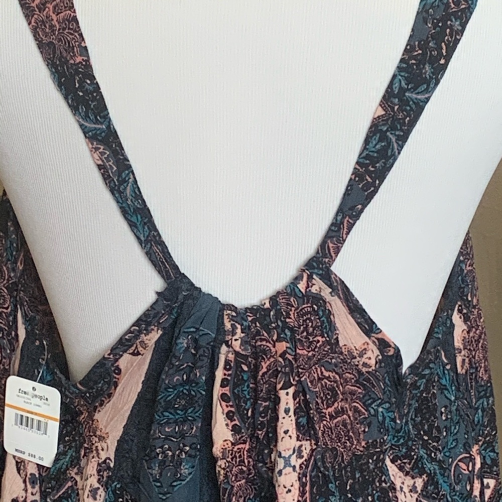 NWT Small Oversized Free People Count Me In Trapeze Tunic Top Black S Boho Lace - Picture 12 of 14